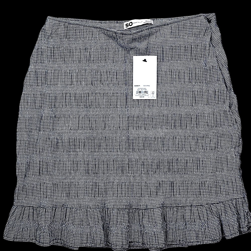 SO Gray Smocked Bubble Mini Skirt